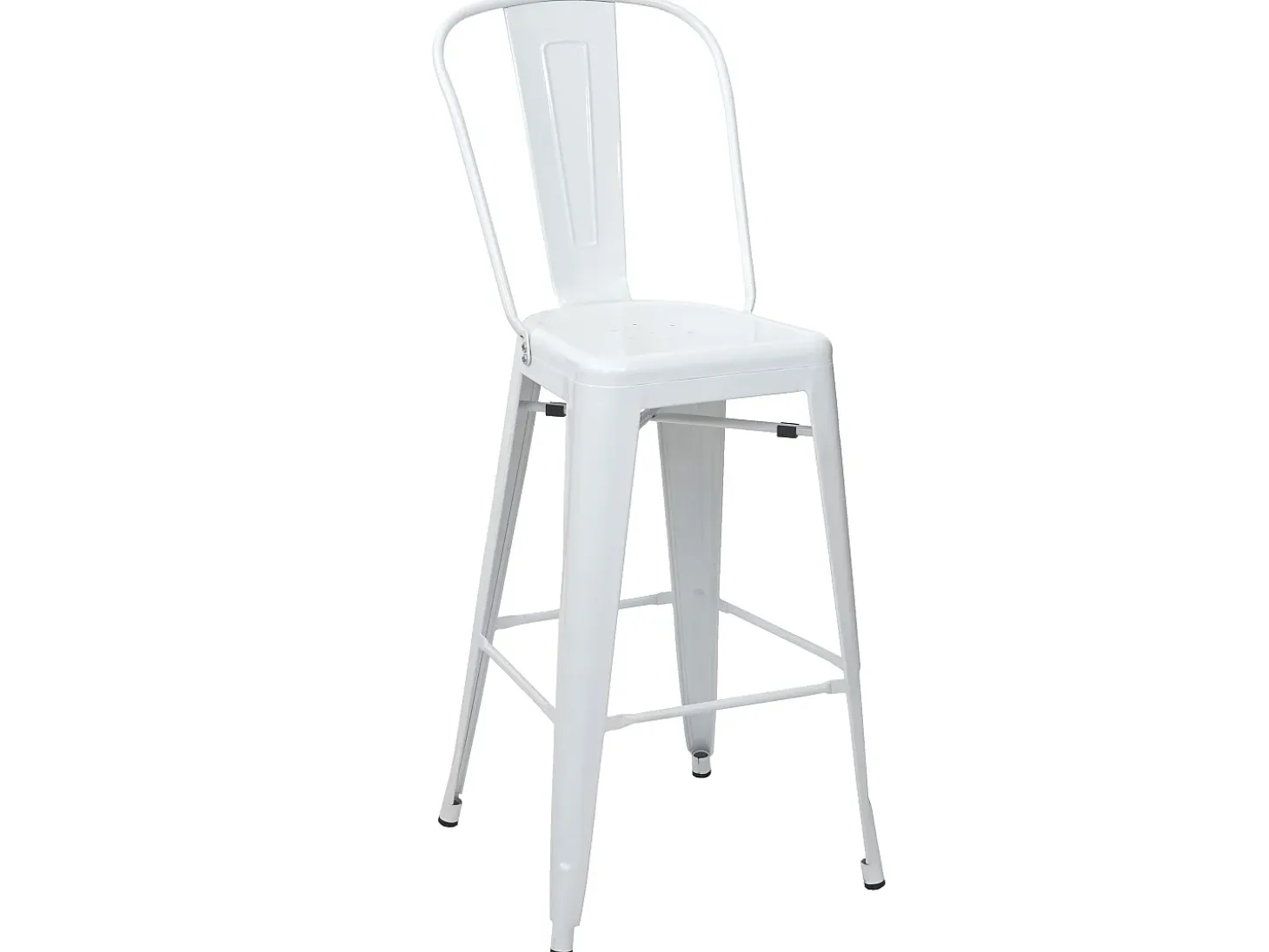 Taburete de bar metálico MCW-A73, blanco