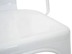 Taburete de bar metálico MCW-A73, blanco
