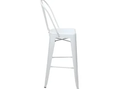 Taburete de bar metálico MCW-A73, blanco