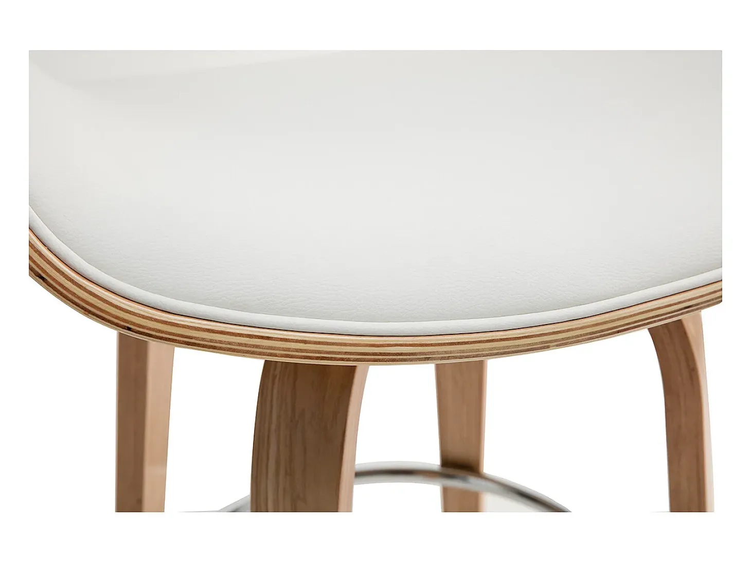 Taburete de bar moderno blanco y madera clara 68 cm ARAMIS