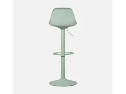 Taburete de bar regulable con imitación cuero, set de 2 verde celadón