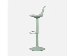Taburete de bar regulable con imitación cuero, set de 2 verde celadón