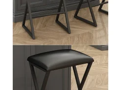 Taburete de bar set de 2 negro 40x34x64 vault