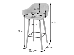Taburete de bar Vaasa T381 (set de 2), polipiel, negro