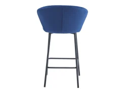Taburete de bar Valora GATTA, terciopelo azul marino, patas negras (x3)