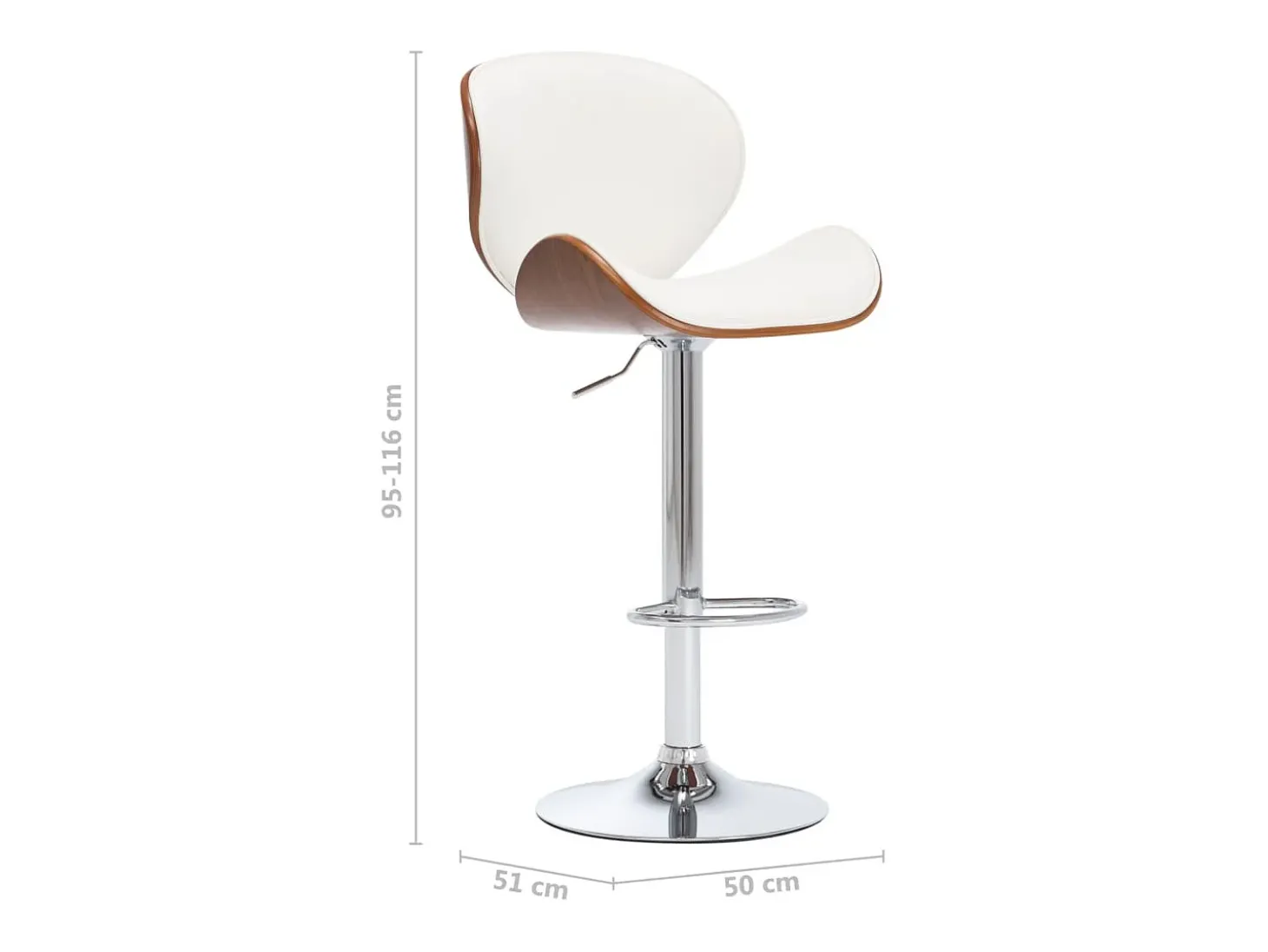Taburete de cocina cuero sintético blanco