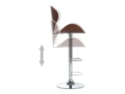 Taburete de cocina cuero sintético blanco