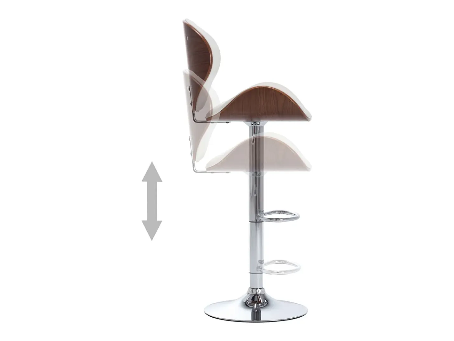 Taburete de cocina cuero sintético blanco