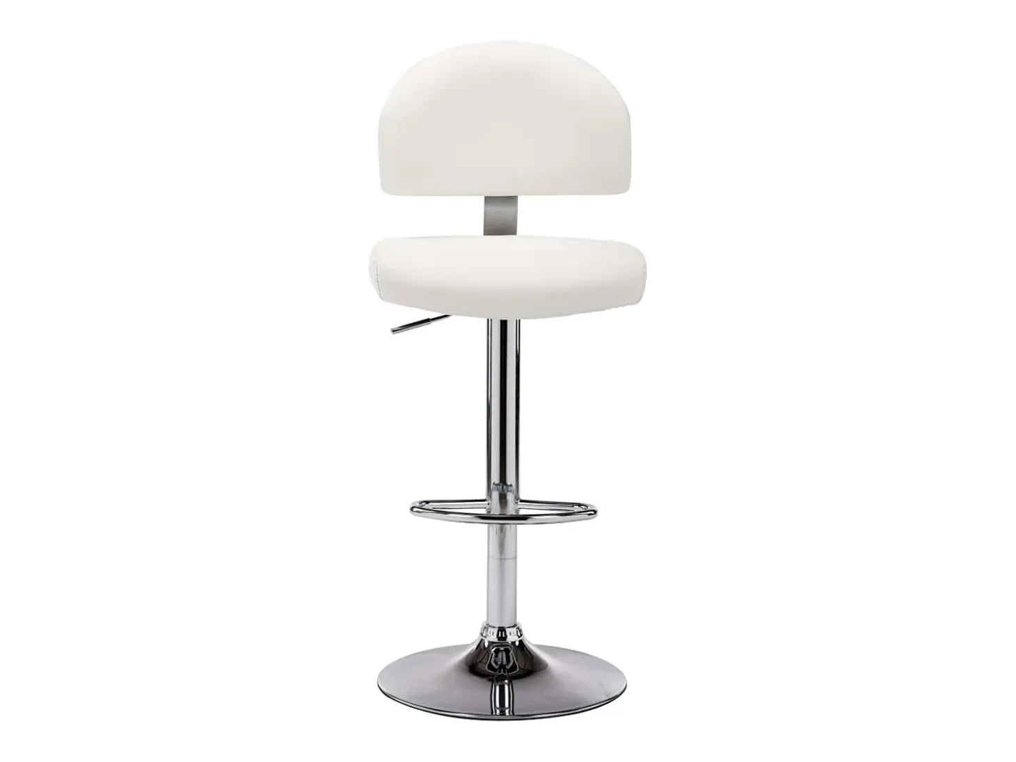 Taburete de cocina cuero sintético blanco