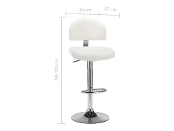 Taburete de cocina cuero sintético blanco
