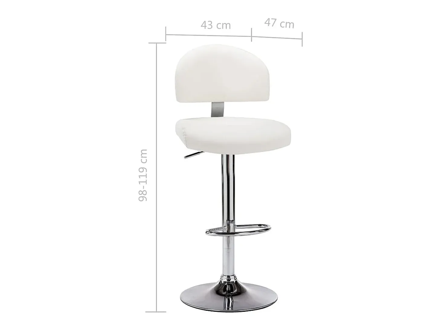 Taburete de cocina cuero sintético blanco