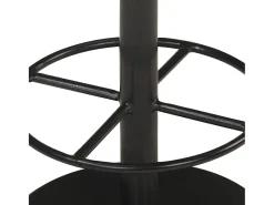 Taburete de cocina de cuero auténtico gris envejecido ES97382