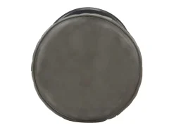 Taburete de cocina de cuero auténtico gris envejecido ES97382