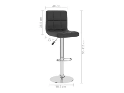 Taburete de cocina de cuero sintético negro