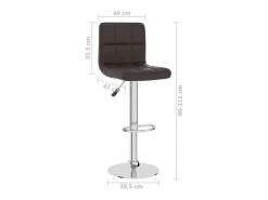 Taburete de cocina de cuero sintético marrón