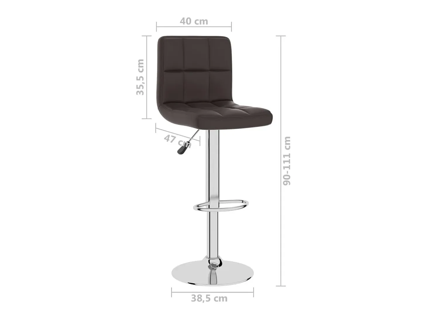 Taburete de cocina de cuero sintético marrón