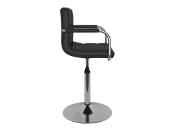 Taburete de cocina de cuero sintético negro
