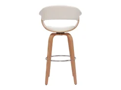 Taburete de cocina de diseño giratorio blanco y madera clara 67 cm OKTAV