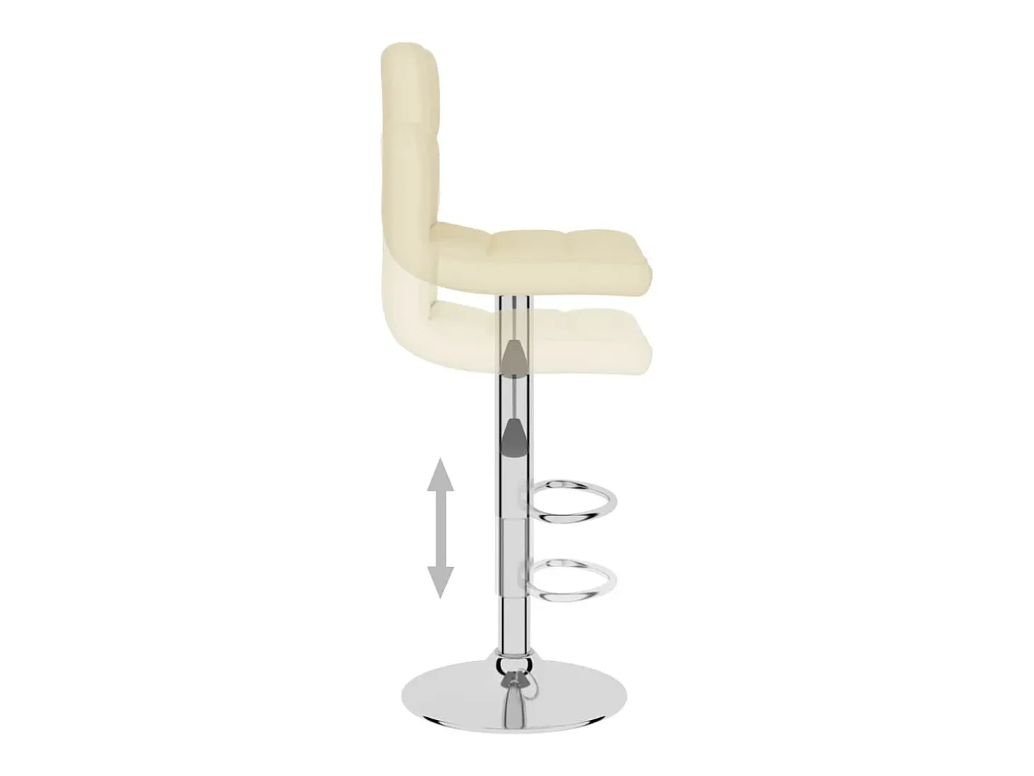 Taburete de cocina de tela color crema