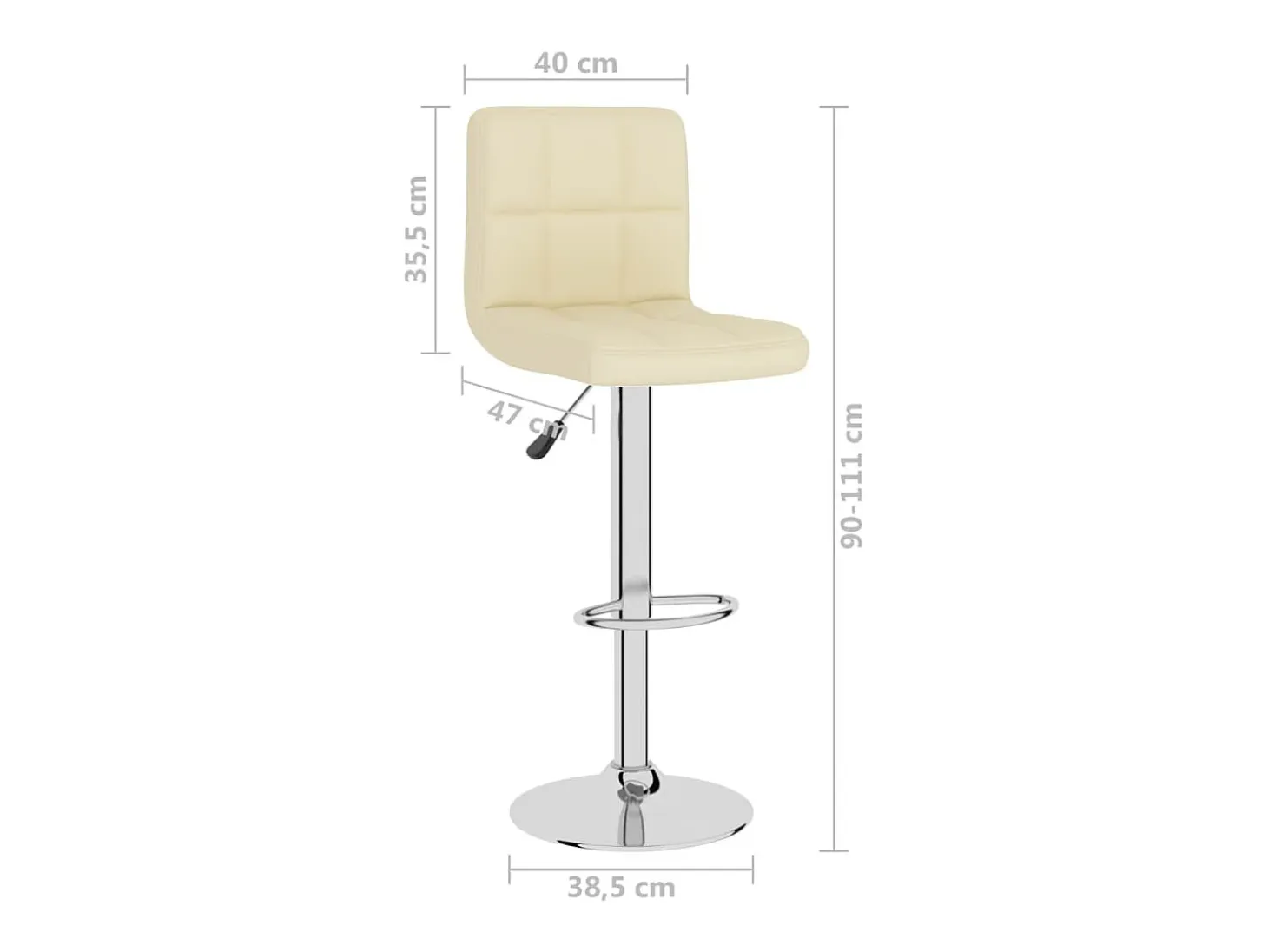 Taburete de cocina de tela color crema