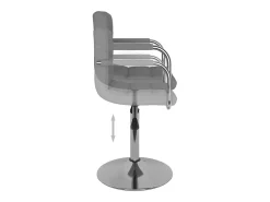 Taburete de cocina de tela gris claro