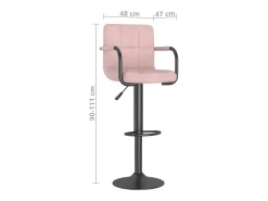 Taburete de cocina de terciopelo rosa