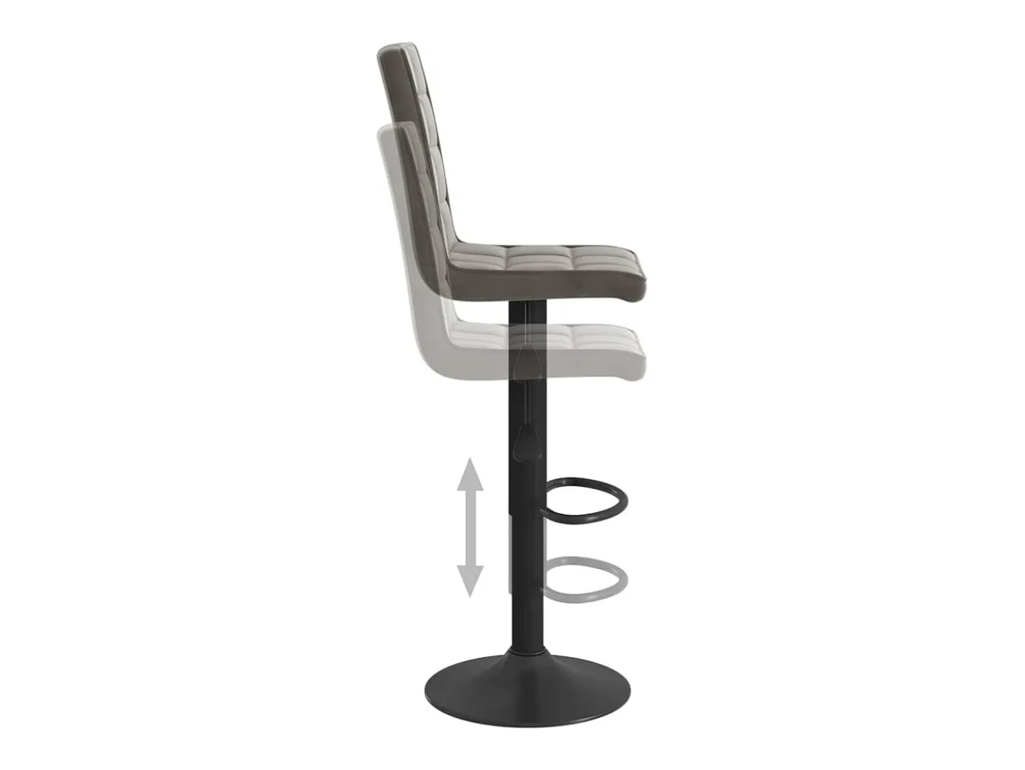 Taburete de cocina de terciopelo gris oscuro