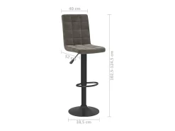 Taburete de cocina de terciopelo gris oscuro