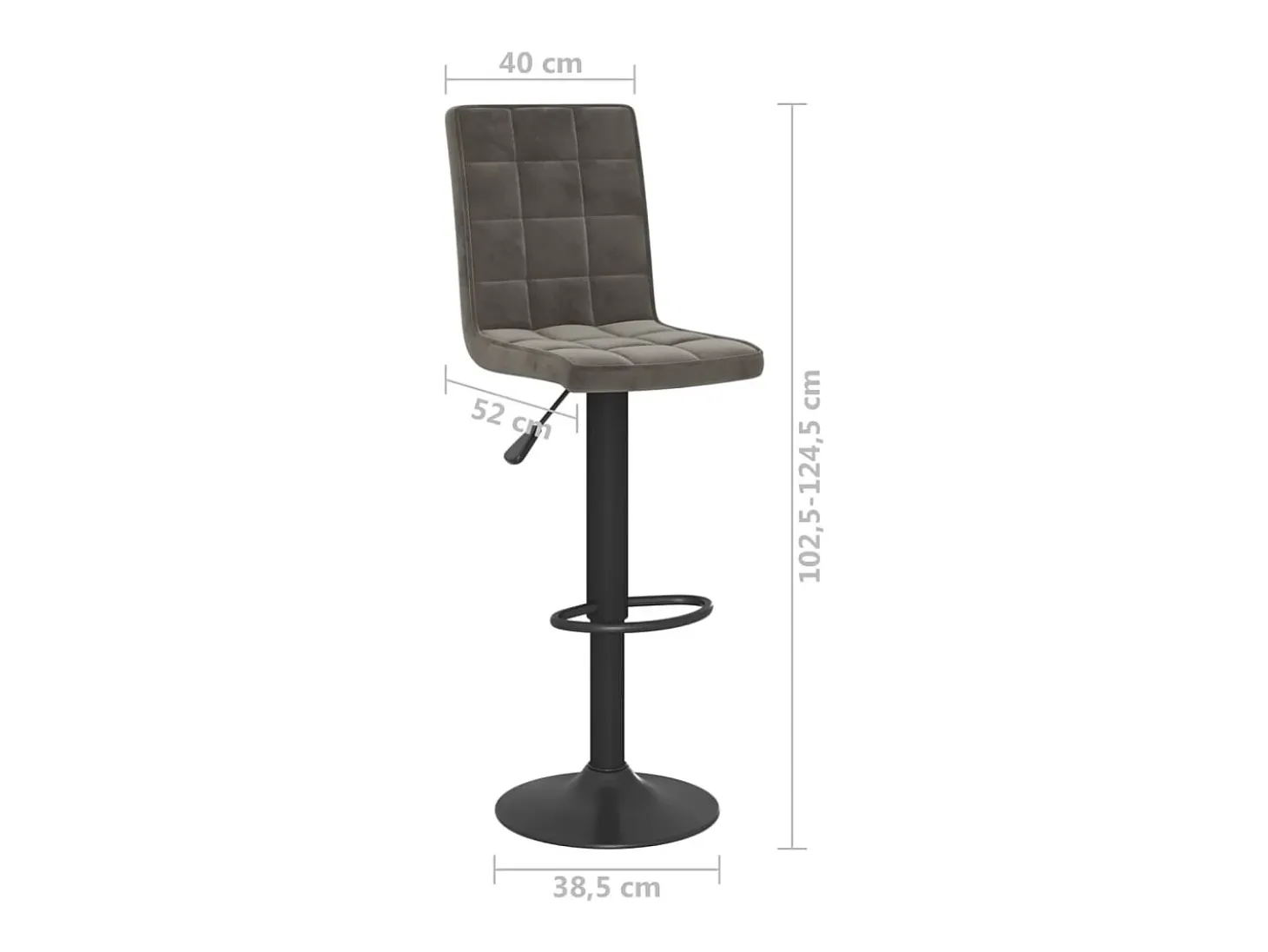 Taburete de cocina de terciopelo gris oscuro