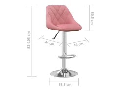 Taburete de cocina de terciopelo rosa