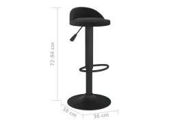 Taburete de cocina de terciopelo negro