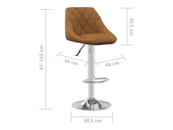 Taburete de cocina de terciopelo marrón