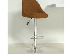 Taburete de cocina de terciopelo marrón