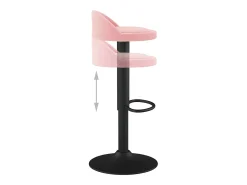 Taburete de cocina de terciopelo rosa