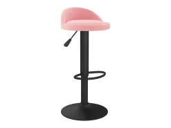 Taburete de cocina de terciopelo rosa