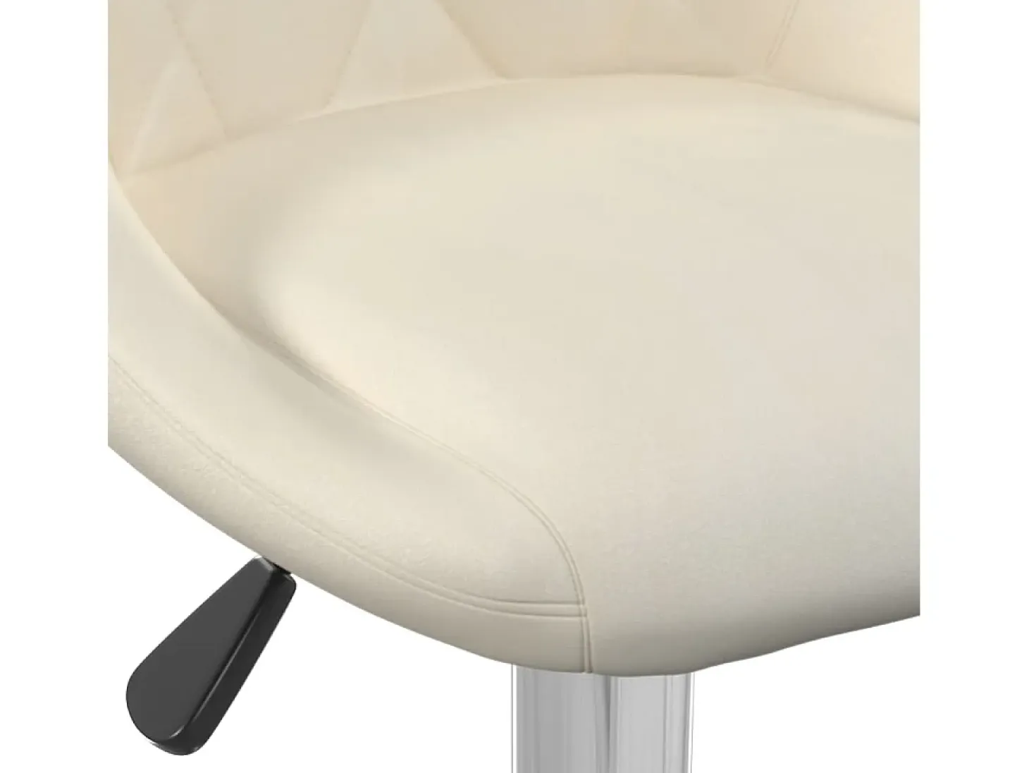 Taburete de cocina de terciopelo crema