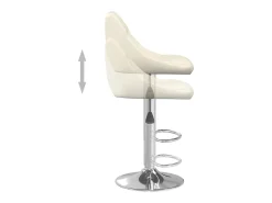 Taburete de cocina de terciopelo crema