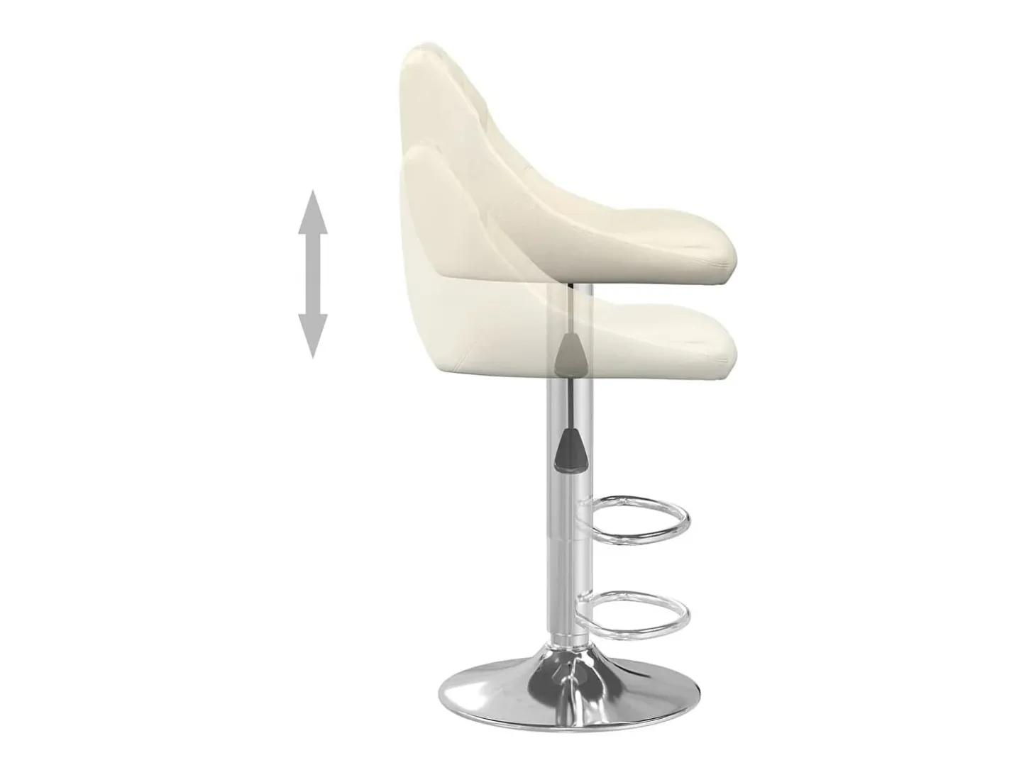 Taburete de cocina de terciopelo crema