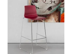 Taburete de Cocina Grand Soleil Design 74 cm Imola Slitta Cromado - Bordeaux