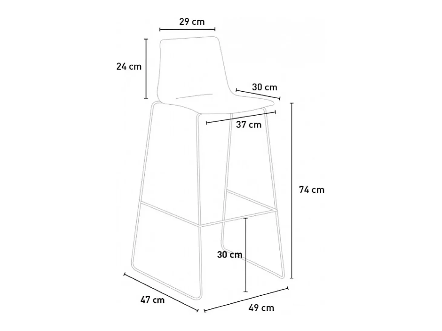 Taburete de Cocina Grand Soleil Design 74 cm Imola Slitta Cromado - Bordeaux