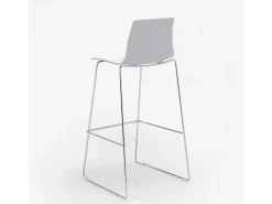 Taburete de Cocina Grand Soleil Design 74 cm Imola Slitta Cromado - Gris