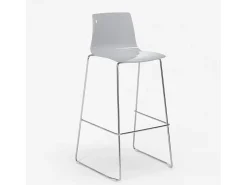 Taburete de Cocina Grand Soleil Design 74 cm Imola Slitta Cromado - Gris