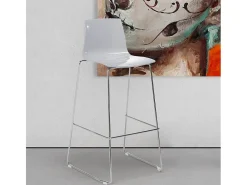 Taburete de Cocina Grand Soleil Design 74 cm Imola Slitta Cromado - Gris
