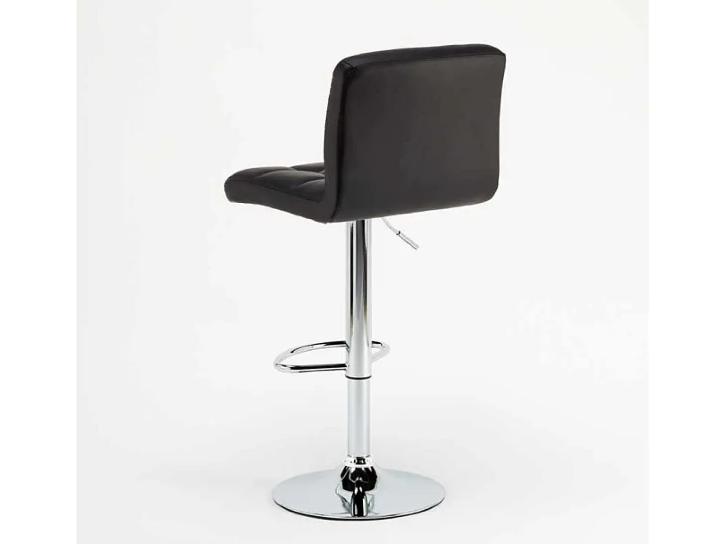 Taburete de cocina y bar alto giratorio ajustable con respaldo Atlanta - Negro