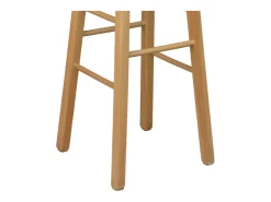 Taburete de madera con asiento redondo h 80 cm patas rectas nogal claro