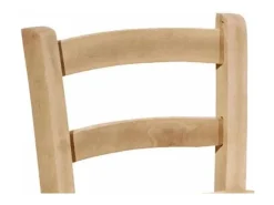 Taburete de madera cruda con respaldo y asiento de madera maciza h 67cm