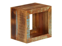 Taburete de madera maciza reciclada 40x30x40 cm