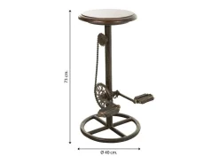 Taburete de metal y madera negro