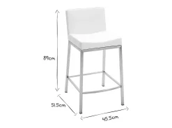 Taburete diseño 66cm blanco lote de 2 EPSILON