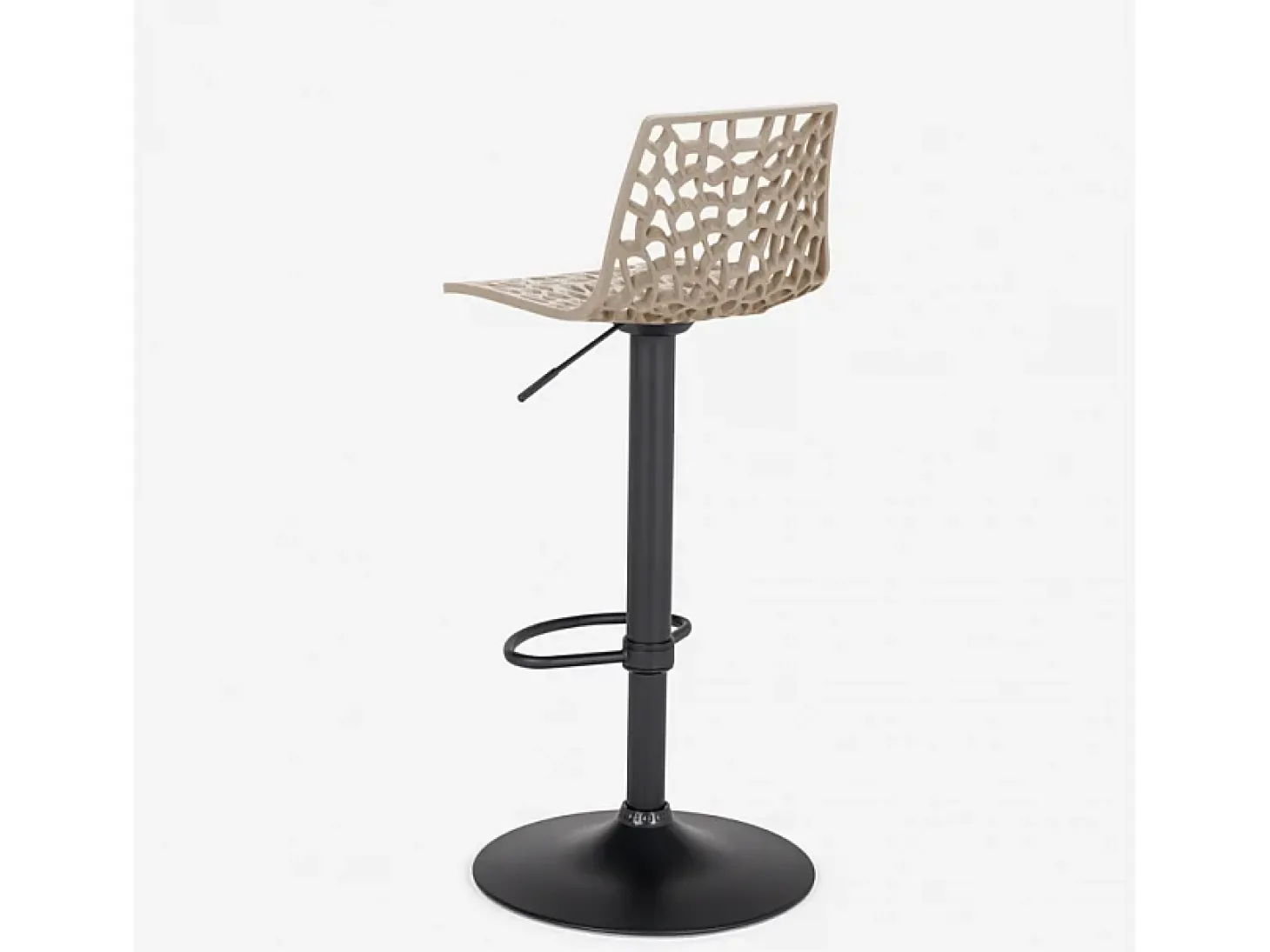 Taburete diseño cocina bar base negro mate regulable Grand Soleil Spider Matt - Beige Juta